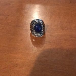 Sterling Silver Or Paz Ring With Stone, Size 8